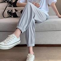 Ice Silk Women's Quick-Dry Sports Pants - Summer 2026, Lightweight, Nine-Point Lantern Style S (80-90 lbs)