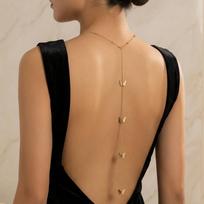 Zircon Water Drop Back Chain Long Necklace For Bridal Charm Wedding Accessories Sexy Chain Necklace Backless Dress Jewelry