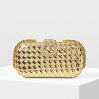 clutch  lid, rhinestone  full diamond , pu braided diamond-encrusted banquet party bag