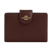 COACH Corner Zip old Logo Calfskin Wallet Medium Women's Maple maple color auksas
