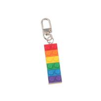 Colorful Building Blocks Keyring With Bell For Keys And Bags SilverChain