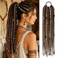 15Strands Handmade Dirty Braids Hair Rope Boxing Hook Needle Hairband  for Women