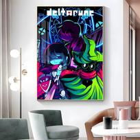 1 vnt. Vaizdo žaidimo D-Deltarune plakato lipdukas Spausdintas Vandeniui atsparus Sienų menas Svetainei Miegamajam Namų dekoravimui (as the picture,10x15cm No Frame) black