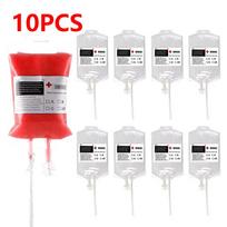 10PCS Blood Energy Drink Bags 350ML Halloween Blood IV Bags Vampire Zombie Drinks Bags for Vampire Cosplay Party Favors