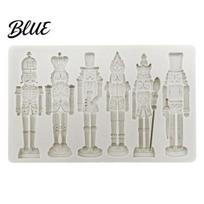 Nutcracker Silicone Mold Fondant Molds  Christmas Soldier Pattern Xmas Resin Baking Detailed Multicolor Cake Decor for DIY Candy Chocolate Cookie