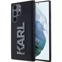Karl Lagerfeld KLHCS24L3DMBKCK S24 Ultra S928 black hardcase with 3D rubber glitter logo