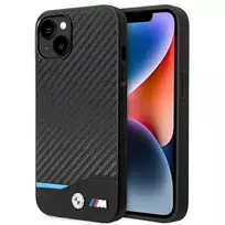 BMW BMHCP14M22NBCK iPhone 14 Plus | 15 Plus 6.7" Black Leather Carbon Case