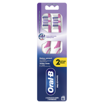 ORAL-B Pro-3DWhite zobu birste Whitening Clean, vidēja stingruma, 2 gab.