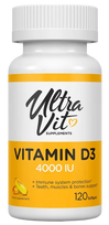 ULTRAVIT D3 vitamīns 4000 SV - 120 mīkstās kapsulas kaulu un muskuļu veselībai