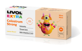 LIVOL Extra Colostrum Strong ar citronu - sūkājamās tabletes, 20 gab.