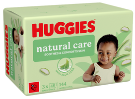 HUGGIES Aloe (48gab), Plastic Free mitrās salvetes, 3 gab.
