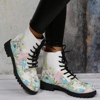 European and American Short Boots 2024 New Large Trendy Printed Thick Bottom Anti Slip Comfortable Daily Women's Boots Sneakers 36