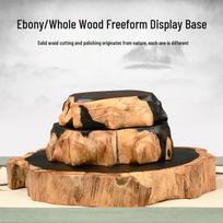 Ebony Wood Carving: Purple Sandalwood Vase & Teacup Mat Diameter 4-6 cm, Height 3 cm