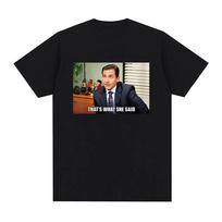 Michael Scott That's What She Said T Shirt Tv Series The Office Dwight Schrute Jim Halpert T-shirt Women Short Sleeve T Shirts S