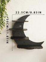 4-Tier Moon Wall Shelves 30cm Floating Wall Shelf Boho Country Rustic Shelf for Placing Crystal Stone Aromatherapy Essential Oil