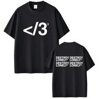 Rapper Playboi Carti Opium Destroy Lonely Tshirt Mens Women Hip Hop Fashion Pop Music Tshirts Mens Casual Oversized T Shirts L black
