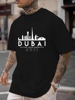 Dubai Print T-Shirt 100% Cotton O-Neck Short Sleeve Summer Casual Mens T-shirt Streetwear - Men's Summer Cotton Graphic Tee S