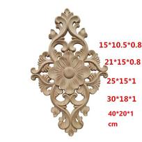 Woodcarving Decal Wood Carving Flower Board Furniture Decoration Home Decor Onlay Applique Elegant European Style 15x10.5cm