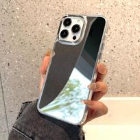 Mirror Makeup Luxury Acrylic Phone Case For IPhone 17 Pro Max 16 15 14 13 12 11 16E 17E Plus Protective Cover Trendy Shell Funda iphone 17 Pro gray