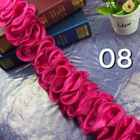 5 Yard Ruffle Lace Edge Trim Chiffon Satin Pleated Ribbon Gathered FabricFor DIY Crafts Dress Skirt Hem Bouquet Decoration 5 Yard pink