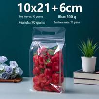 Frosted Self-Sealing Snack Bag with Transparent Handle