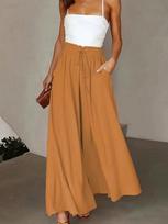 2026 European Bohemian Elastic Waist Wide-Leg Skirt Pants - Women's Spring/Summer Fashion XL