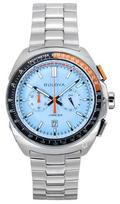 „Bulova Racer Chronograph“ nerūdijančio plieno mėlynas kvarcinis ciferblatas 98B432 100M vyriškas laikrodis mėlyna