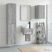 Vonios baldų rinkinys 3 vnt. Pilka Sonoma 33 x 34,5 x 160 cm