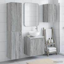 Vonios baldų rinkinys 3 vnt. Pilka Sonoma 33 x 34,5 x 160 cm