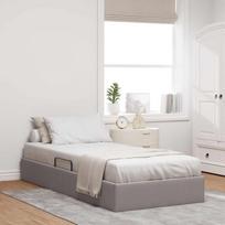 Otomano lovos rėmas su saugykla Taupe 90 x 190 cm audinys