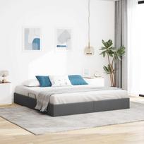 Otomano lovos rėmas Tamsiai pilka 180 x 200 cm audinys
