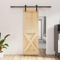 Slankios durys Natūrali ir juoda 70 x 210 cm