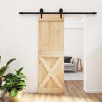 Slankios durys Natūrali ir juoda 70 x 210 cm