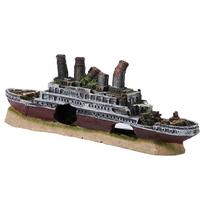 Titanic Lost Wrecked Boat Ship Aquarium Decoration Ornament Wreck Ornaments balta