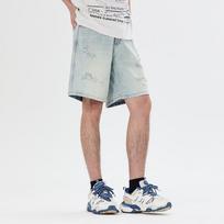 New American Casual and Handsome Retro Denim Mid-trousers Men's Loose Shorts In Summer S
