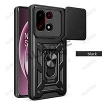 Slenkama kameros apsauga Oneplus 15 dėklui su žiedu, stoveliu, pilna apsauga nuo smūgių, telefono dėklas Capa Funda for Oneplus 15 juoda