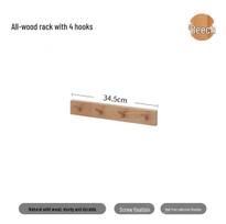 Beech Wood Entryway Coat and Hat Hooks, Wall-Mounted Storage Rack for Clothes and Bags