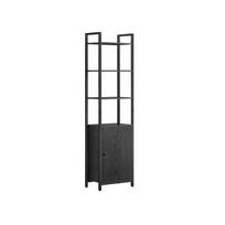 Pastatoma lentyna su spintele | 4 lentynos | 24 x 40 x 159,5 cm | Juoda