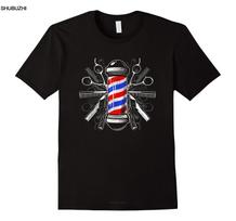 New Summer Cool Tee Shirt Barbers Pole Scissor Hair Clippers Comb T Shirt  Barber Tee Cotton Tshirt S