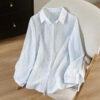 Women's Lyocell Blend Long Sleeve Split-Back Blouse L