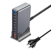 800W GaN Fast Charge 3.0 USB Type-C Quick Charger,10-Port 5C3A PD Charger for Mobile and Tablets, Portable and Convenient AU