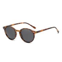 Retro Round Polarized Sunglasses Men Women Classic Leopard Frame Sun Glasses Fashion Black Driving Male Female Goggles UV400 gray