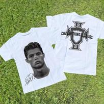 Cristiano Ronaldo Neymar Lionel Messi Football Superstar Portrait Printed Tee Men Women Cotton Loose Casual Short Sleeve T Shirt S įvairiaspalvis