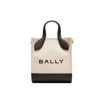 Bally Bar Leather Tote Bag With Gold Metal Accents Mini Women Tote Bags White 6306502 Basic Set (Bag+Dust Bag)