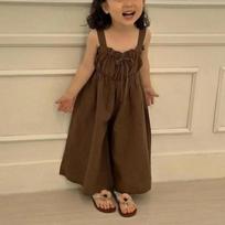 Summer Girls Jumpsuit Loose Children Wide Leg Pants Baby Girls Sling Pants Fashion Kids Clothes 80cm