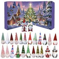 2025 Christmas Gnome Advent Calendar 24 Days Countdown to Christmas Ornament with 24 Collectible Dwarf Dolls for Boys Girls Adults B gray