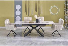 Halmar Stalas LUCIANO Extension Baltas Marmuras / Juoda