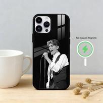 D-David-Singer B-Bowies telefono dėklas, skirtas iPhone 17 16 15 14 13 12 Pro Max Plus, su veidrodiniu belaidžiu magnetiniu dangteliu iPhone16PRO gray