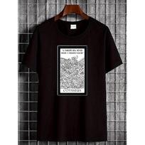 Odyssey Greek Epic T-Shirt for Men And Women - Black with White Greek Lettering And Poseidon'S Wave Design from Book 5 of The Odyssey - Soft And S