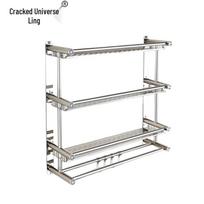 Stainless Steel Bathroom Towel Rack with Shelf